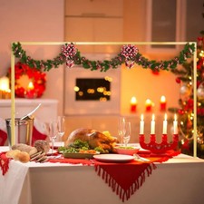 Adjustable Gold Metal Over Table Decorative Table Rod Rail Home Garden Decor