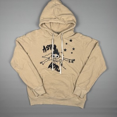 Travis Scott Astroworld Hoodie Concert Look Mom I Can Fly Sweastshirt Tan Mens M