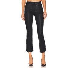 Good American Good Straight Coated Jeans Ankle Length Black Size 4 / 27