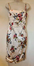 Dolce Gabbana Floral Dress 42 UK 10 D&G Silk Stretch Bodycon Straps Zip Lining