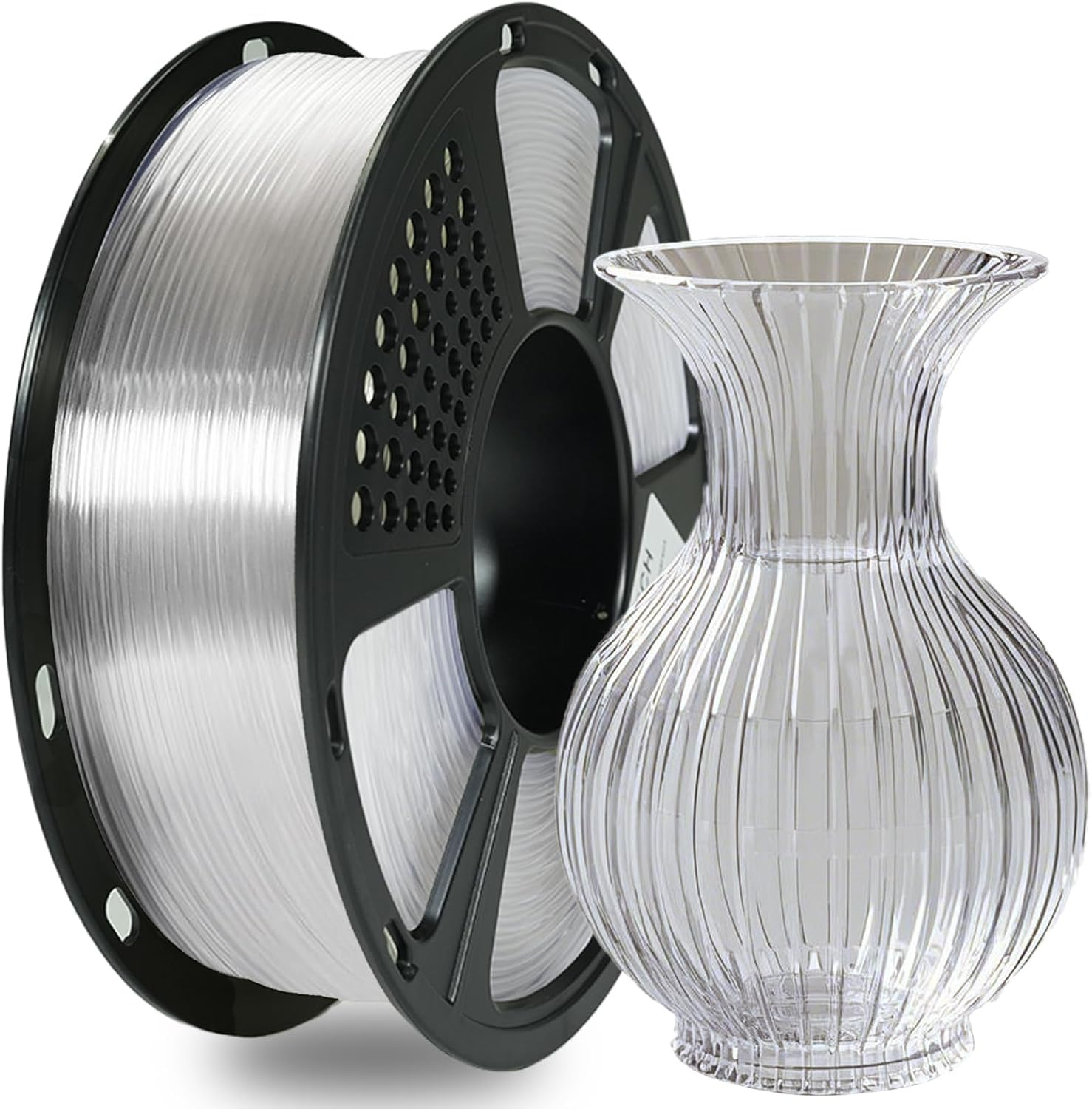 PLA Filament 1.75Mm Clear, 3D Printer Filament 1Kg Spool (2.2Lbs), Neatly Wound,