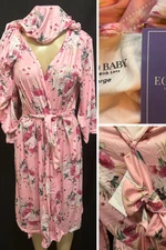 NWT ECO BABY Made with Love Mommy Robe Swaddle Blanket & head band for baby L