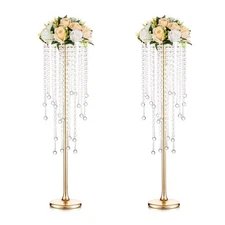 Tall Vases Wedding Centerpieces for Tables - 29.6" Gold Flower Vase with Chan...