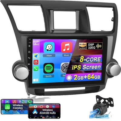 2008-2013 Toyota Highlander 8CoreCar 10.1'' Android Car Stereo Carplay GPS Radio