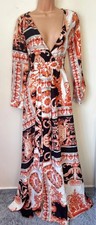 BNWT cbr extra long size M gold white black dress cherub floaty paisley