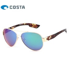 New in box Costa South Point Gold/Green Mirror 580p Polarized Sunglasses