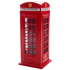 Cabina telefonica metallo rosso inglese Londra banca monete salvadanaio 9912