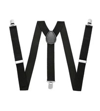 ADJUSTABLE BRACES MENS UNISEX TROUSER ELASTIC Y-BACK SUSPENDERS METAL CLIPON