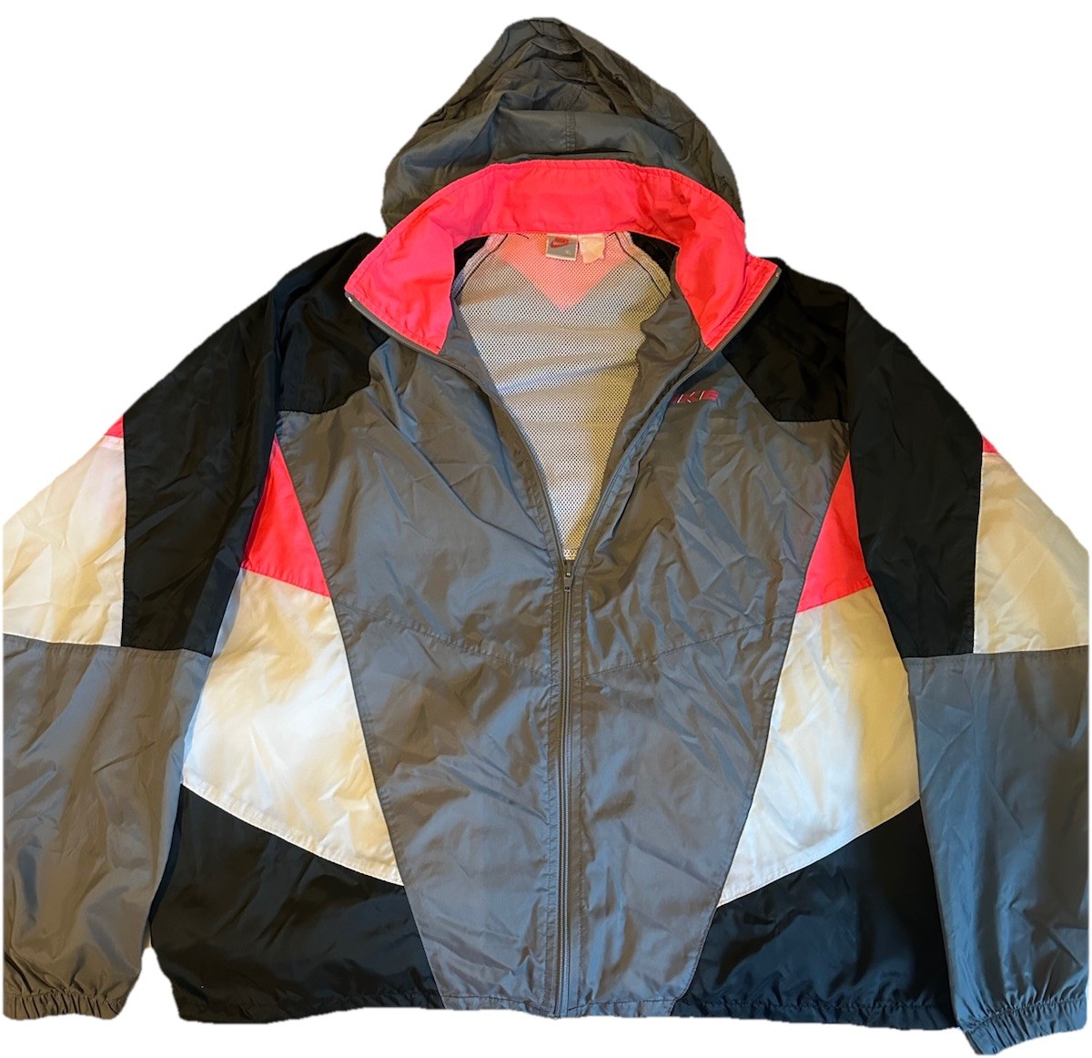 SACAI X NIKE Giacca a vento leggera vintage Nike Stowaway cappuccio ventilato colorblock uomo XLarge