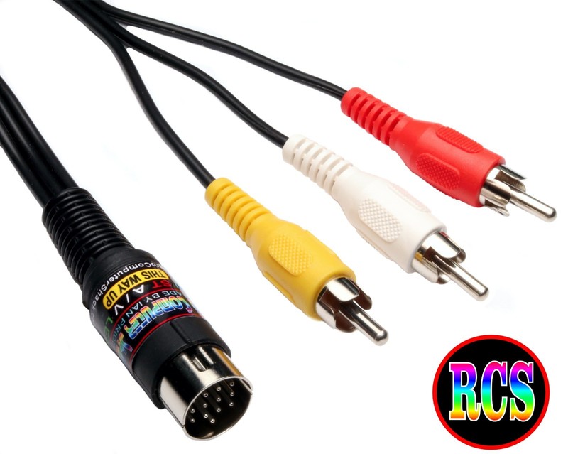Atari ST High Quality Composite Video RCA A/V TV Video lead, OFC Cable Cord