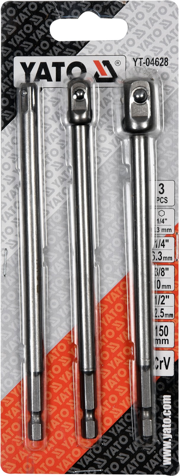B&Q - Hex Socket Adaptor Set 3 Pcs1/2"3/8"1/4" 150mm Long (Yt-04628) - Image 9