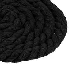 Twisted Cotton Rope, 8mm x 11Yards 3 Strand Twisted Cotton String Black 