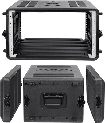6U Rack Case Shallow 16''Depth 19'' Rackmount Flight Case Shock Mount For DJ Mixer