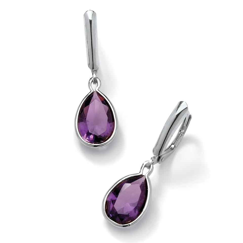Birthstone .925 Sterling Silver Drop Earrings - Image 2 of 4