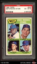 1965 Topps #533 Tug McGraw Mets Rookies ROOKIE SHORT-PRINT PSA 6 - EX/MT
