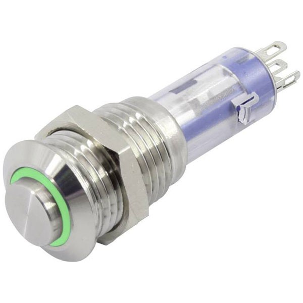TruComponents Pushbutton ,Panel Mount,Off/On,SPDT,Solder