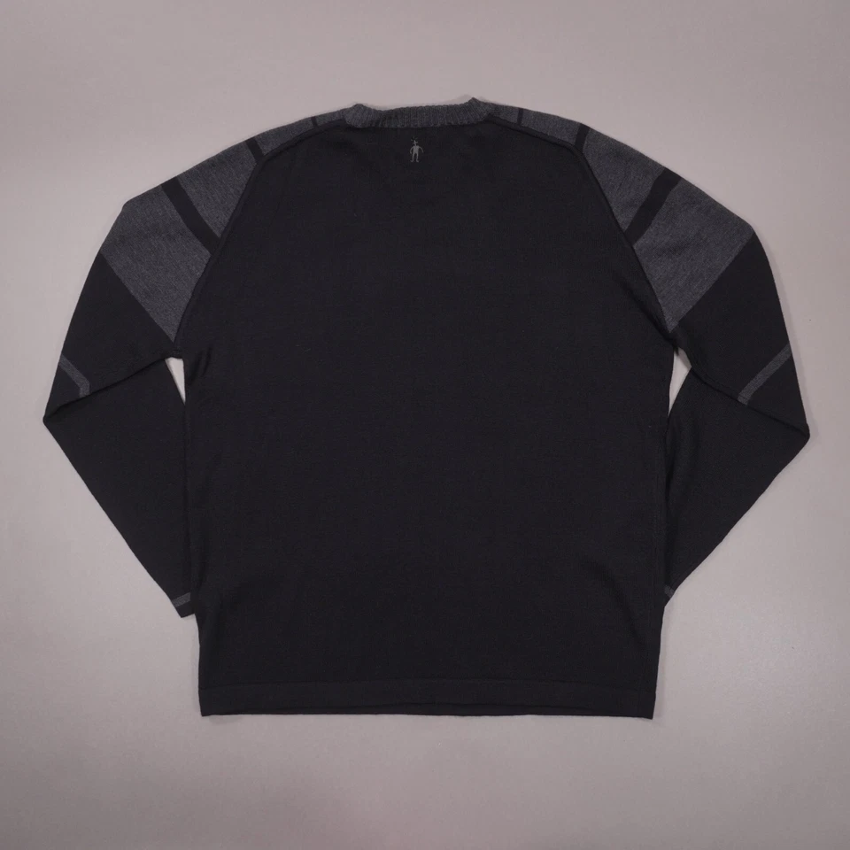 Smartwool 100% Merino Wool Pullover Sweater Mens XL Black Gray Color Block EUC - Image 2 of 4