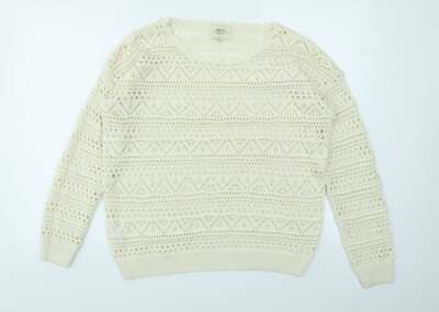 Matalan Damen Elfenbein Wasserfallausschnitt Acrylmischung Pullover Größe 14