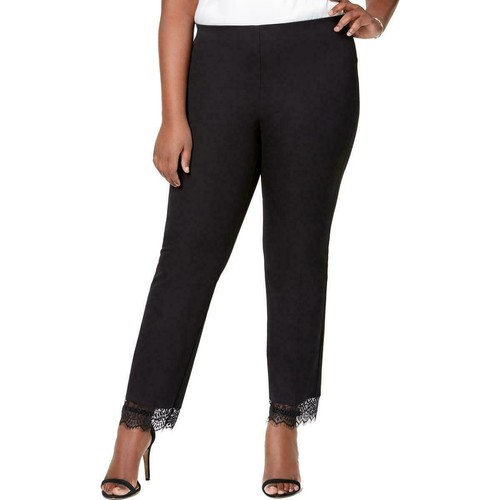 Alfani Womens Plus 14W Black Lace Trim 
