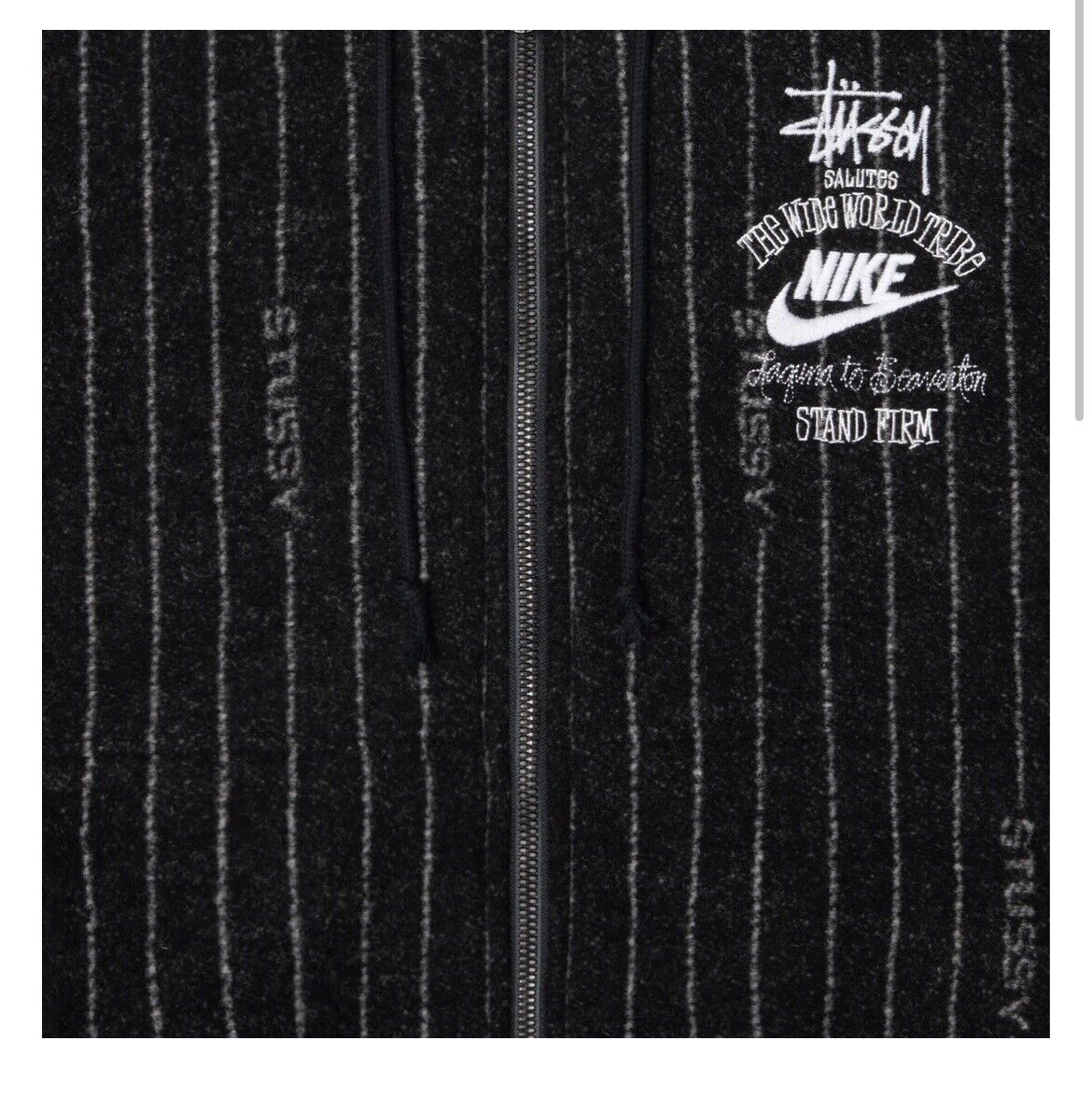 Nike x Stussy Striped Wool Jacket Black SIZE S [ORDER Nike x Stussy Striped Wool Jacket Black SIZE S [ORDER
