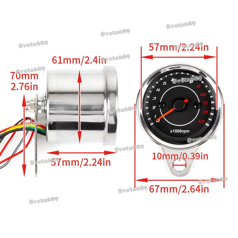Para Yamaha V-Star 650 950 1100 1300 Classic Stryker Retroiluminación LED Tacómetro Ajuste Foto 4 de 4