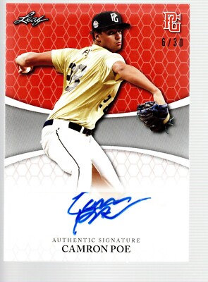 2022 Leaf Perfect Game National Showcase Auto Orange BA-CP12 Cameron Poe 6/30
