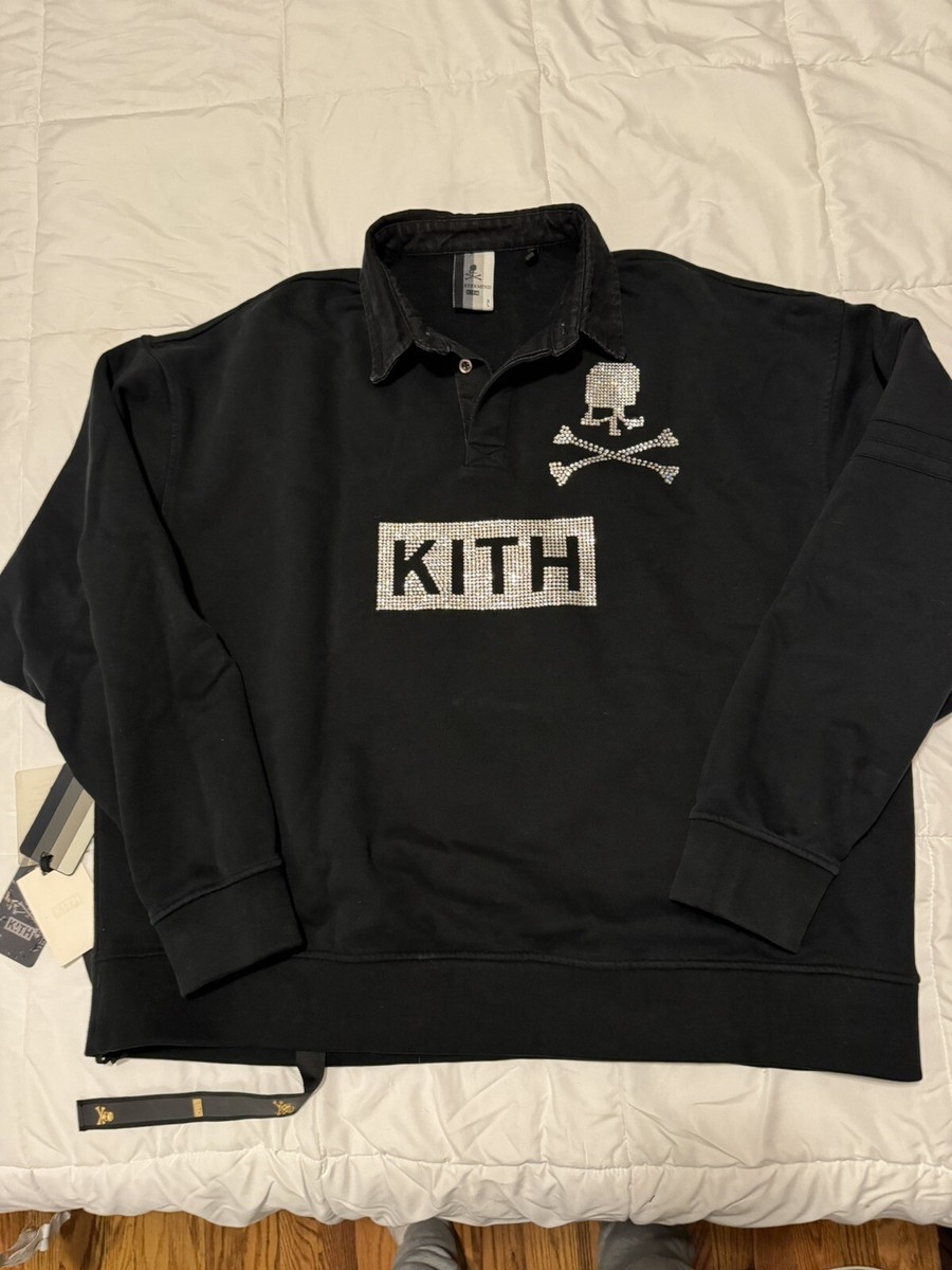 Kith X Mastermind Japan WORLD Swarovski Rugby Black Size XL Brand