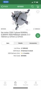 07426 Hobart Cplus Cpro Lüftermotor - gebraucht getestet