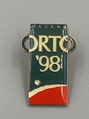 Vintage 1998 Winter Olympics ORTO Enamel Nagano Japan Lapel Hat Pin