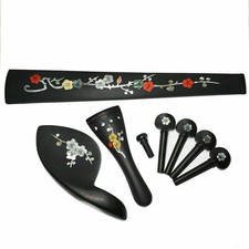 Set Violin Fittings Parts peg/Chinrest/Tailpiece/fingerboard inlay Abalone shell