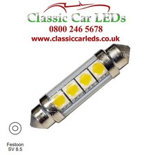 42 MM FESTOON COOL WHITE LED BULB GLB264 GLB258 C5W CLASSIC VINTAGE CAR CARAVAN