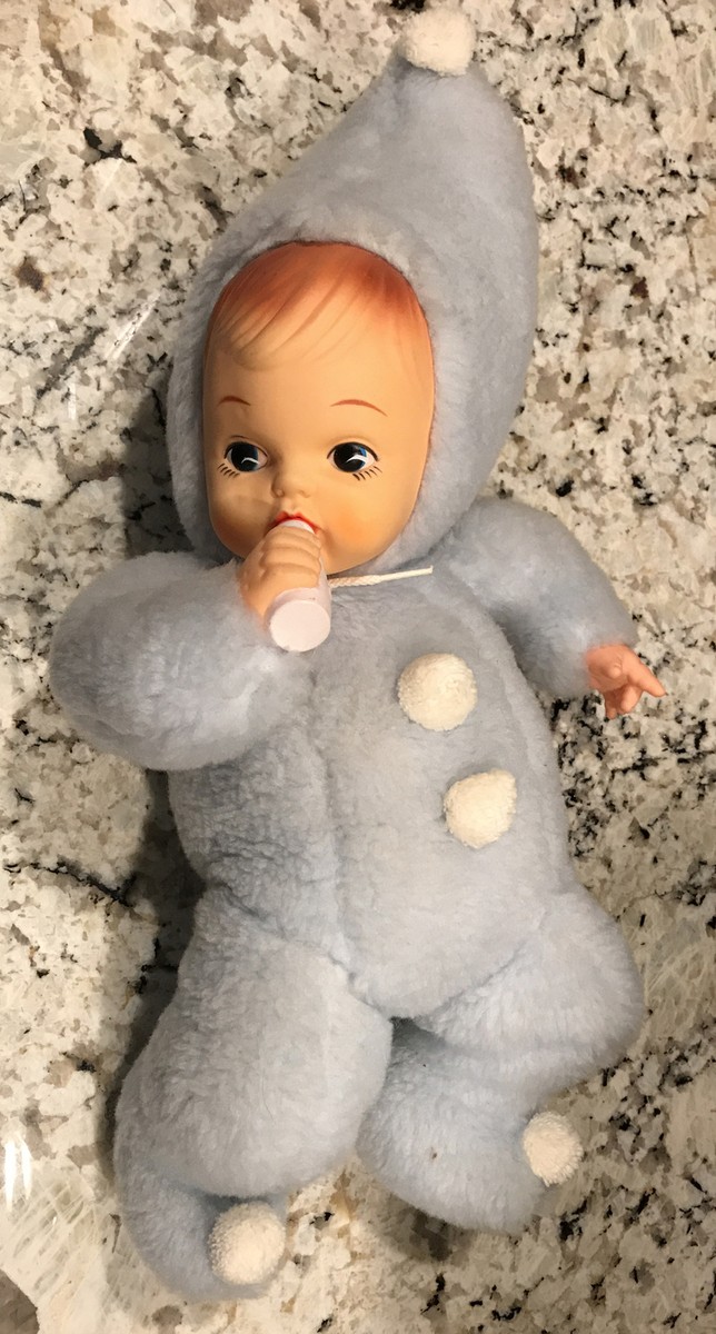 Vintage Rushton Rubber Face Baby Doll in Blue Snow Suit RARE | eBay