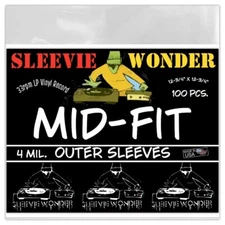 100 LP Outer Sleeves 4mil Mid Fit Plastic for 33rpm Vinyl Record Albums 12-3/4"