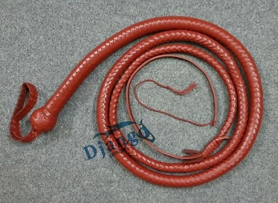 DJANGO-ENTERPRISES 4 bis 12 Fuß 12 geflochten genarbtes Leder Schlange Signal Erwachsene Peitsche Auspeitscher Bullwhip