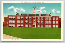 Vintage Postcard VA Marion High School -5738