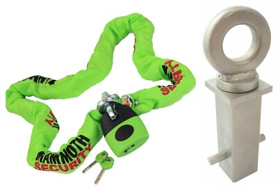 MAMMUT SOLD SECURE GOLD SCHÄKEL SCHLOSS & KETTE 1,8M + BODENANKER MOTORRAD