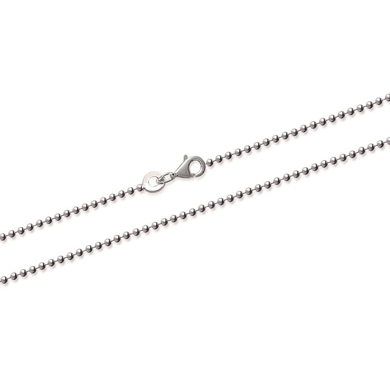 Chaîne De Cou Fine En Argent Massif 925 – Longueur 40 Cm, Maille Boule – Neuf Avec étiquettes