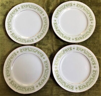 4 Mikasa Bone China Luncheon Plates Arabesque Pattern