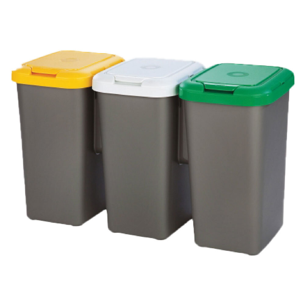 Pattumiera raccolta differenziata set 'trio' 25 lt. cm 78,5 x 32 x 47,4  TONTARE