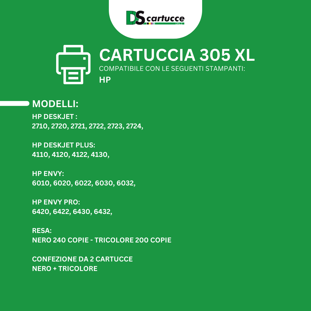 Cartucce Stampante HP Cartucce 305XL Per HP DeskJet E ENVY - 2 Pack Nero E Colore | Resa 650 E 450 Pagine Cartucce Compatibili Deskjet Envy - Foto 10