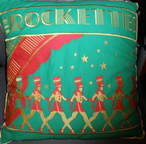 RARE Rockettes Embroidered Throw Pillow Radio City Archive Collection 16"x16"