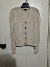 Saks Fifth Avenue 100% Cashmere Cardigan Sweater Size L