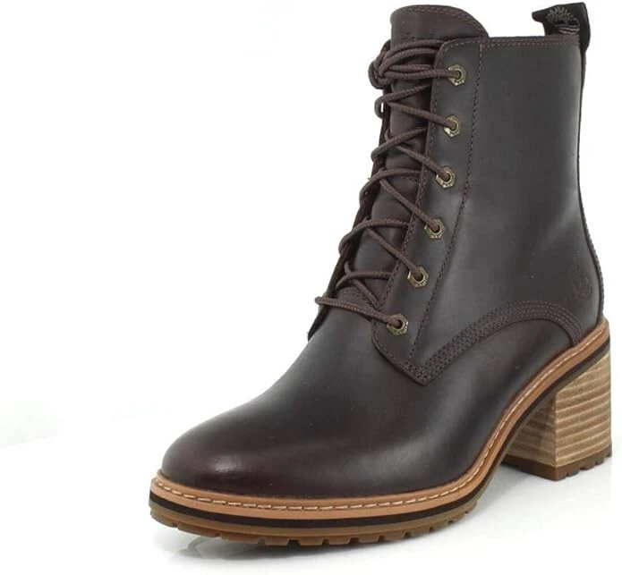 Stivali Timberland donna Siena alti impermeabili zip laterale donna 6 marrone scuro