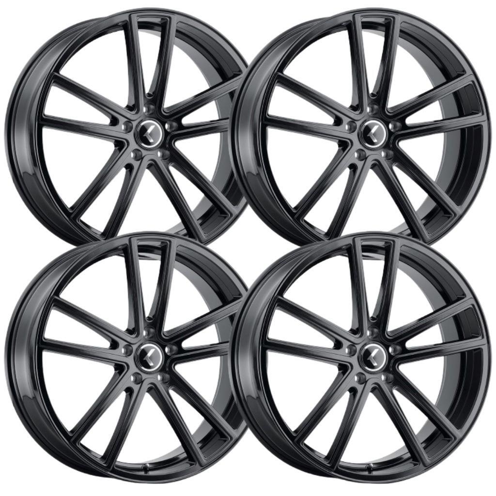 (Set-4) Kraze Lusso 22x9.5 6x135 30mm Gloss Black Wheels Rims 22 Inch ...