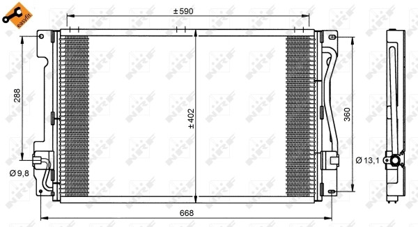 Condenseur climatisation NRF 35151 contre les fuites OE 31390445