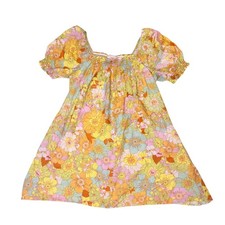 Show Me Your Mumu Retro Floral Smocked Mini Dress Puff Sleeve Small Made in USA