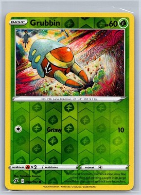 Grubbin 016/192 Common Rebel Clash Pokemon Reverse Holo NM/M 622d-38