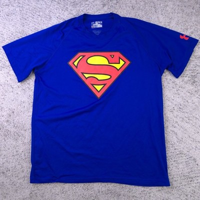 Under Armour Superman Shirt Mens Medium Loose Alter Ego Top Logo Graphic Tee