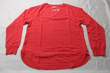 Maurices Women's Sunhaven Notch Neck Sweatshirt BL1 Vibrant Coral Medium NWT