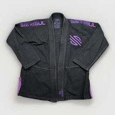 Black Purple Sanabul Brazilian Jiu Jitsu Gi Kimono Top Women’s W4 20x27.5 BJJ